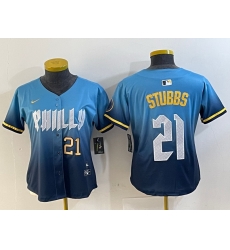 Women Philadelphia Phillies 21 Garrett Stubbs Blue 2024 City Connect Limited Stitched Jersey 1 Women Philadelphia Phillies 21 Garrett Stubbs Blue 2024 City Connect Limited Stitched Jersey 1