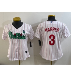 Women Philadelphia Phillies 3 Bryce Harper Phanatic White Stitched Baseball Jersey Women Philadelphia Phillies 3 Bryce Harper Phanatic White Stitched Baseball Jersey