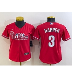 Women Philadelphia Phillies 3 Bryce Harper Red Stitched Baseball Jersey Women Philadelphia Phillies 3 Bryce Harper Red Stitched Baseball Jersey