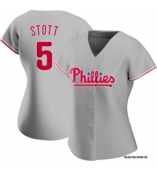 Women Philadelphia Phillies 5 Bryson Stott Gray Stitched Jersey Women Philadelphia Phillies 5 Bryson Stott Gray Stitched Jersey