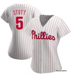 Women Philadelphia Phillies 5 Bryson Stott White Stitched Jersey Women Philadelphia Phillies 5 Bryson Stott White Stitched Jersey