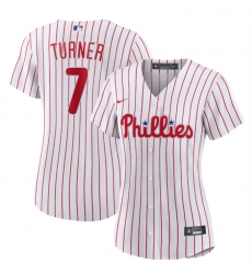 Women Philadelphia Phillies 7 Trea Turner White Stitched Baseball Jersey Women Philadelphia Phillies 7 Trea Turner White Stitched Baseball Jersey