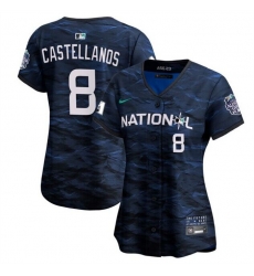 Women Philadelphia Phillies 8 Nick Castellanos Royal 2023 All Star Stitched Baseball Jersey Women Philadelphia Phillies 8 Nick Castellanos Royal 2023 All Star Stitched Baseball Jersey