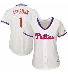 Womens Majestic Philadelphia Phillies 1 Richie Ashburn Replica Cream Alternate Cool Base MLB Jersey Womens Majestic Philadelphia Phillies 1 Richie Ashburn Replica Cream Alternate Cool Base MLB Jersey