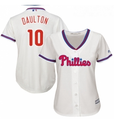 Womens Majestic Philadelphia Phillies 10 Darren Daulton Authentic Cream Alternate Cool Base MLB Jersey Womens Majestic Philadelphia Phillies 10 Darren Daulton Authentic Cream Alternate Cool Base MLB Jersey