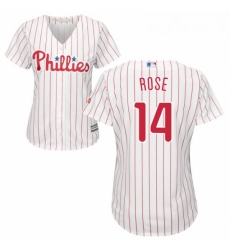 Womens Majestic Philadelphia Phillies 14 Pete Rose Replica WhiteRed Strip Home Cool Base MLB Jersey Womens Majestic Philadelphia Phillies 14 Pete Rose Replica WhiteRed Strip Home Cool Base MLB Jersey