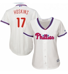 Womens Majestic Philadelphia Phillies 17 Rhys Hoskins Replica Cream Alternate Cool Base MLB Jersey Womens Majestic Philadelphia Phillies 17 Rhys Hoskins Replica Cream Alternate Cool Base MLB Jersey