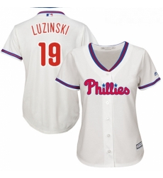 Womens Majestic Philadelphia Phillies 19 Greg Luzinski Authentic Cream Alternate Cool Base MLB Jersey Womens Majestic Philadelphia Phillies 19 Greg Luzinski Authentic Cream Alternate Cool Base MLB Jersey