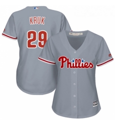 Womens Majestic Philadelphia Phillies 29 John Kruk Replica Grey Road Cool Base MLB Jersey Womens Majestic Philadelphia Phillies 29 John Kruk Replica Grey Road Cool Base MLB Jersey