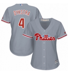Womens Majestic Philadelphia Phillies 4 Lenny Dykstra Replica Grey Road Cool Base MLB Jersey Womens Majestic Philadelphia Phillies 4 Lenny Dykstra Replica Grey Road Cool Base MLB Jersey