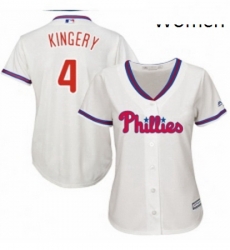 Womens Majestic Philadelphia Phillies 4 Scott Kingery Replica Cream Alternate Cool Base MLB Jersey Womens Majestic Philadelphia Phillies 4 Scott Kingery Replica Cream Alternate Cool Base MLB Jersey
