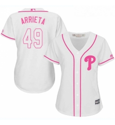 Womens Majestic Philadelphia Phillies 49 Jake Arrieta Replica White Fashion Cool Base MLB Jersey Womens Majestic Philadelphia Phillies 49 Jake Arrieta Replica White Fashion Cool Base MLB Jersey
