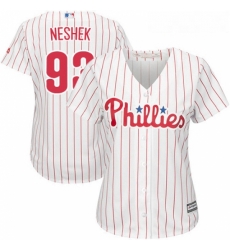 Womens Majestic Philadelphia Phillies 93 Pat Neshek Authentic WhiteRed Strip Home Cool Base MLB Jersey Womens Majestic Philadelphia Phillies 93 Pat Neshek Authentic WhiteRed Strip Home Cool Base MLB Jersey