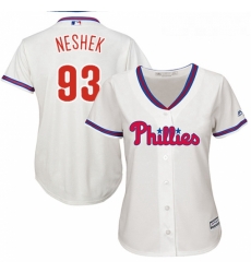 Womens Majestic Philadelphia Phillies 93 Pat Neshek Replica Cream Alternate Cool Base MLB Jersey Womens Majestic Philadelphia Phillies 93 Pat Neshek Replica Cream Alternate Cool Base MLB Jersey