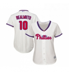 Womens Philadelphia Phillies 10 J T Realmuto Replica Cream Alternate Cool Base Baseball Jersey Womens Philadelphia Phillies 10 J T Realmuto Replica Cream Alternate Cool Base Baseball Jersey