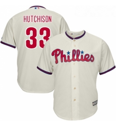 Youth Majestic Philadelphia Phillies 33 Drew Hutchison Replica Cream Alternate Cool Base MLB Jersey Youth Majestic Philadelphia Phillies 33 Drew Hutchison Replica Cream Alternate Cool Base MLB Jersey