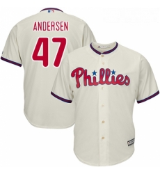 Youth Majestic Philadelphia Phillies 47 Larry Andersen Replica Cream Alternate Cool Base MLB Jersey Youth Majestic Philadelphia Phillies 47 Larry Andersen Replica Cream Alternate Cool Base MLB Jersey
