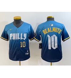 Youth Philadelphia Phillies 10 J T Realmuto Blue 2024 City Connect Limited Stitched Baseball Jersey 3 Youth Philadelphia Phillies 10 J T Realmuto Blue 2024 City Connect Limited Stitched Baseball Jersey 3