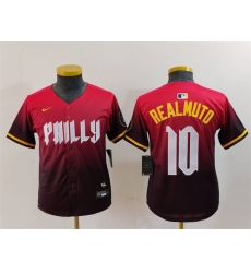 Youth Philadelphia Phillies 10 J T Realmuto Red 2024 City Connect Limited Stitched Baseball Jersey Youth Philadelphia Phillies 10 J T Realmuto Red 2024 City Connect Limited Stitched Baseball Jersey