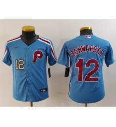 Youth Philadelphia Phillies 12 Kyle Schwarber Blue Cool Base Stitched Baseball Jersey 1 Youth Philadelphia Phillies 12 Kyle Schwarber Blue Cool Base Stitched Baseball Jersey 1