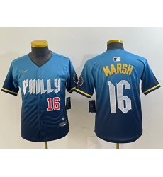 Youth Philadelphia Phillies 16 Brandon Marsh Blue 2024 City Connect Limited Stitched Jersey 2 Youth Philadelphia Phillies 16 Brandon Marsh Blue 2024 City Connect Limited Stitched Jersey 2