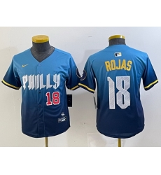 Youth Philadelphia Phillies 18 Johan Rojas Blue 2024 City Connect Limited Stitched jerseys 2 Youth Philadelphia Phillies 18 Johan Rojas Blue 2024 City Connect Limited Stitched jerseys 2