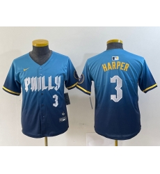 Youth Philadelphia Phillies 3 Bryce Harper Blue 2024 City Connect Limited Stitched Jersey 9 Youth Philadelphia Phillies 3 Bryce Harper Blue 2024 City Connect Limited Stitched Jersey 9