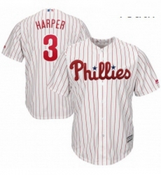Youth Philadelphia Phillies 3 Bryce Harper Majestic WhiteRed Strip Home Official Cool Base Player Jersey Youth Philadelphia Phillies 3 Bryce Harper Majestic WhiteRed Strip Home Official Cool Base Player Jersey