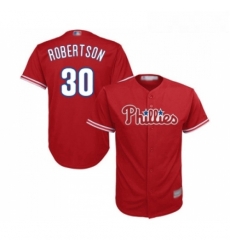 Youth Philadelphia Phillies 30 David Robertson Replica Red Alternate Cool Base Baseball Jersey 