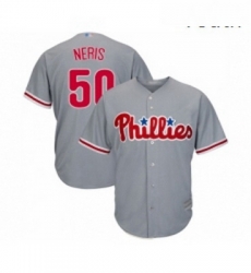 Youth Philadelphia Phillies 50 Hector Neris Replica Grey Road Cool Base Baseball Jersey Youth Philadelphia Phillies 50 Hector Neris Replica Grey Road Cool Base Baseball Jersey