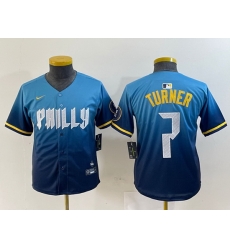 Youth Philadelphia Phillies 7 Trea Turner Blue 2024 City Connect Limited Stitched Jersey 1 Youth Philadelphia Phillies 7 Trea Turner Blue 2024 City Connect Limited Stitched Jersey 1