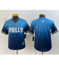 Youth Philadelphia Phillies Blank Blue 2024 City Connect Limited Stitched Baseball Jersey 2 Youth Philadelphia Phillies Blank Blue 2024 City Connect Limited Stitched Baseball Jersey 2