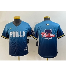 Youth Philadelphia Phillies Blank Blue 2024 City Connect Limited Stitched Baseball Jersey 3 Youth Philadelphia Phillies Blank Blue 2024 City Connect Limited Stitched Baseball Jersey 3