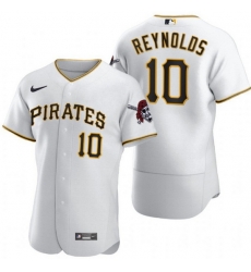 Men Pittsburgh Pirates 10 Bryan Reynolds White Flex Base Stitched MLB Jerse Men Pittsburgh Pirates 10 Bryan Reynolds White Flex Base Stitched MLB Jerse