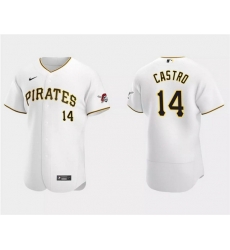 Men Pittsburgh Pirates 14 Rodolfo Castro White Flex Base Stitched Baseball Jersey Men Pittsburgh Pirates 14 Rodolfo Castro White Flex Base Stitched Baseball Jersey