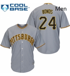 Mens Majestic Pittsburgh Pirates 24 Barry Bonds Replica Grey Road Cool Base MLB Jersey Mens Majestic Pittsburgh Pirates 24 Barry Bonds Replica Grey Road Cool Base MLB Jersey