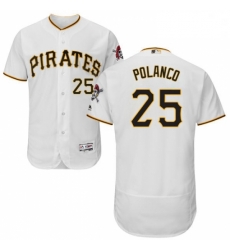 Mens Majestic Pittsburgh Pirates 25 Gregory Polanco White Home Flex Base Authentic Collection MLB Jersey Mens Majestic Pittsburgh Pirates 25 Gregory Polanco White Home Flex Base Authentic Collection MLB Jersey