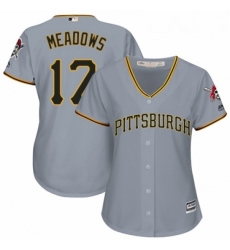Womens Majestic Pittsburgh Pirates 17 Austin Meadows Authentic Grey Road Cool Base MLB Jersey Womens Majestic Pittsburgh Pirates 17 Austin Meadows Authentic Grey Road Cool Base MLB Jersey