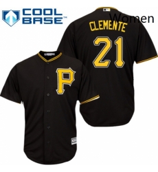 Womens Majestic Pittsburgh Pirates 21 Roberto Clemente Replica Black Alternate Cool Base MLB Jersey Womens Majestic Pittsburgh Pirates 21 Roberto Clemente Replica Black Alternate Cool Base MLB Jersey