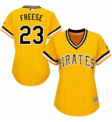 Womens Majestic Pittsburgh Pirates 23 David Freese Replica Gold Alternate Cool Base MLB Jersey Womens Majestic Pittsburgh Pirates 23 David Freese Replica Gold Alternate Cool Base MLB Jersey