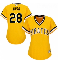 Womens Majestic Pittsburgh Pirates 28 John Jaso Authentic Gold Alternate Cool Base MLB Jersey Womens Majestic Pittsburgh Pirates 28 John Jaso Authentic Gold Alternate Cool Base MLB Jersey