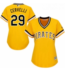 Womens Majestic Pittsburgh Pirates 29 Francisco Cervelli Authentic Gold Alternate Cool Base MLB Jersey Womens Majestic Pittsburgh Pirates 29 Francisco Cervelli Authentic Gold Alternate Cool Base MLB Jersey