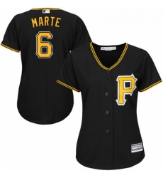 Womens Majestic Pittsburgh Pirates 6 Starling Marte Authentic Black Alternate Cool Base MLB Jersey Womens Majestic Pittsburgh Pirates 6 Starling Marte Authentic Black Alternate Cool Base MLB Jersey
