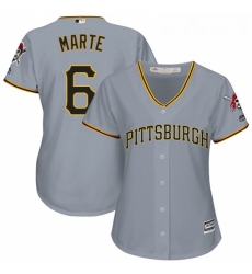 Womens Majestic Pittsburgh Pirates 6 Starling Marte Authentic Grey Road Cool Base MLB Jersey Womens Majestic Pittsburgh Pirates 6 Starling Marte Authentic Grey Road Cool Base MLB Jersey