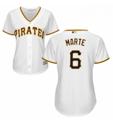 Womens Majestic Pittsburgh Pirates 6 Starling Marte Authentic White Home Cool Base MLB Jersey Womens Majestic Pittsburgh Pirates 6 Starling Marte Authentic White Home Cool Base MLB Jersey