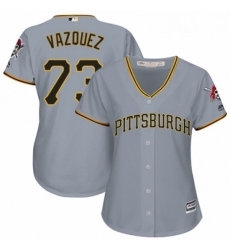Womens Majestic Pittsburgh Pirates 73 Felipe Vazquez Replica Grey Road Cool Base MLB Jersey Womens Majestic Pittsburgh Pirates 73 Felipe Vazquez Replica Grey Road Cool Base MLB Jersey