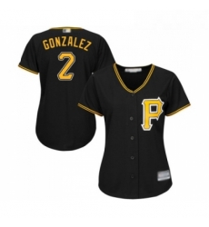 Womens Pittsburgh Pirates 2 Erik Gonzalez Replica Black Alternate Cool Base Baseball Jersey Womens Pittsburgh Pirates 2 Erik Gonzalez Replica Black Alternate Cool Base Baseball Jersey