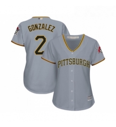 Womens Pittsburgh Pirates 2 Erik Gonzalez Replica Grey Road Cool Base Baseball Jersey Womens Pittsburgh Pirates 2 Erik Gonzalez Replica Grey Road Cool Base Baseball Jersey