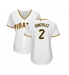Womens Pittsburgh Pirates 2 Erik Gonzalez Replica White Home Cool Base Baseball Jersey Womens Pittsburgh Pirates 2 Erik Gonzalez Replica White Home Cool Base Baseball Jersey