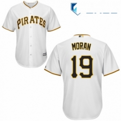Youth Majestic Pittsburgh Pirates 19 Colin Moran Replica White Home Cool Base MLB Jersey 